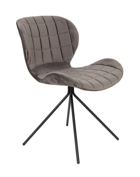 Zuiver OMG Dining chair, Gray velvet