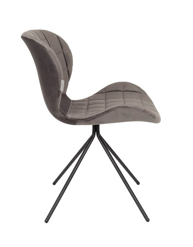 Zuiver OMG Dining chair, Gray velvet