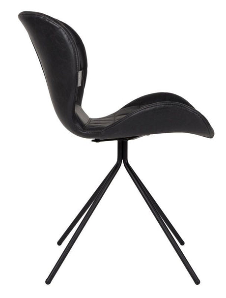 Zuiver OMG Dining chair, Black PU leather