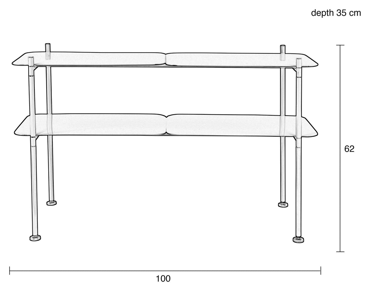 River Console Table w. shelf, L - Ocean Blue