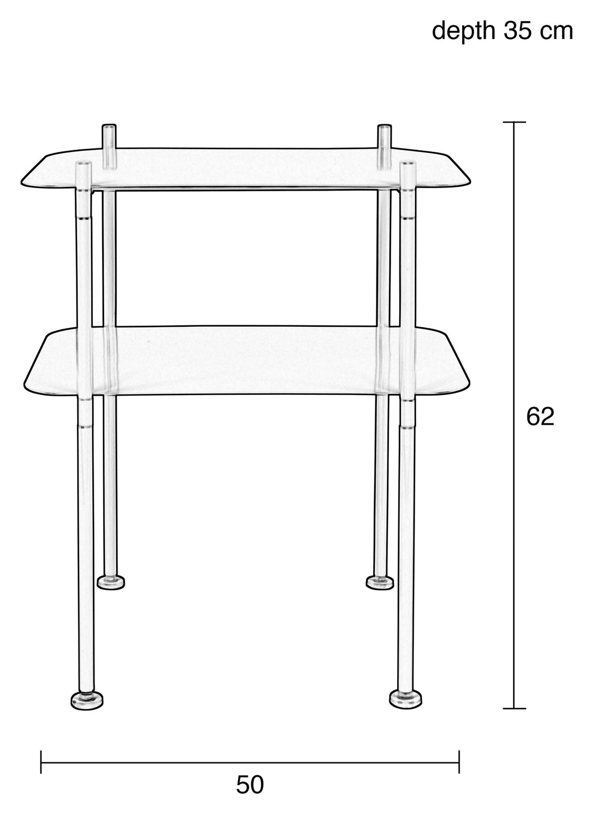 River Console table with shelf M - Ocean Blue