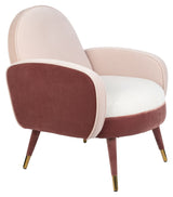 Zuiver Sam Lounge Chair - Velour Pink/White