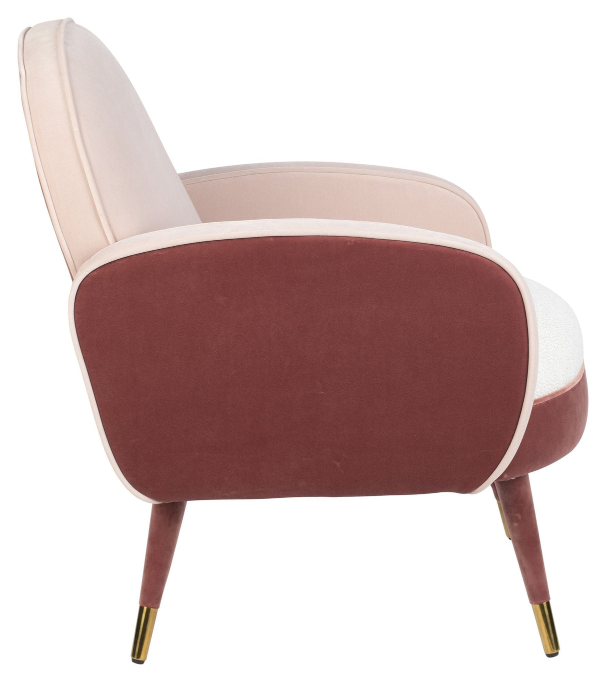 Zuiver Sam Lounge Chair - Velour Pink/White