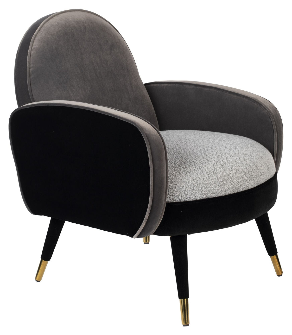 Zuiver Sam Lounge Chair - Velour Black/Gray