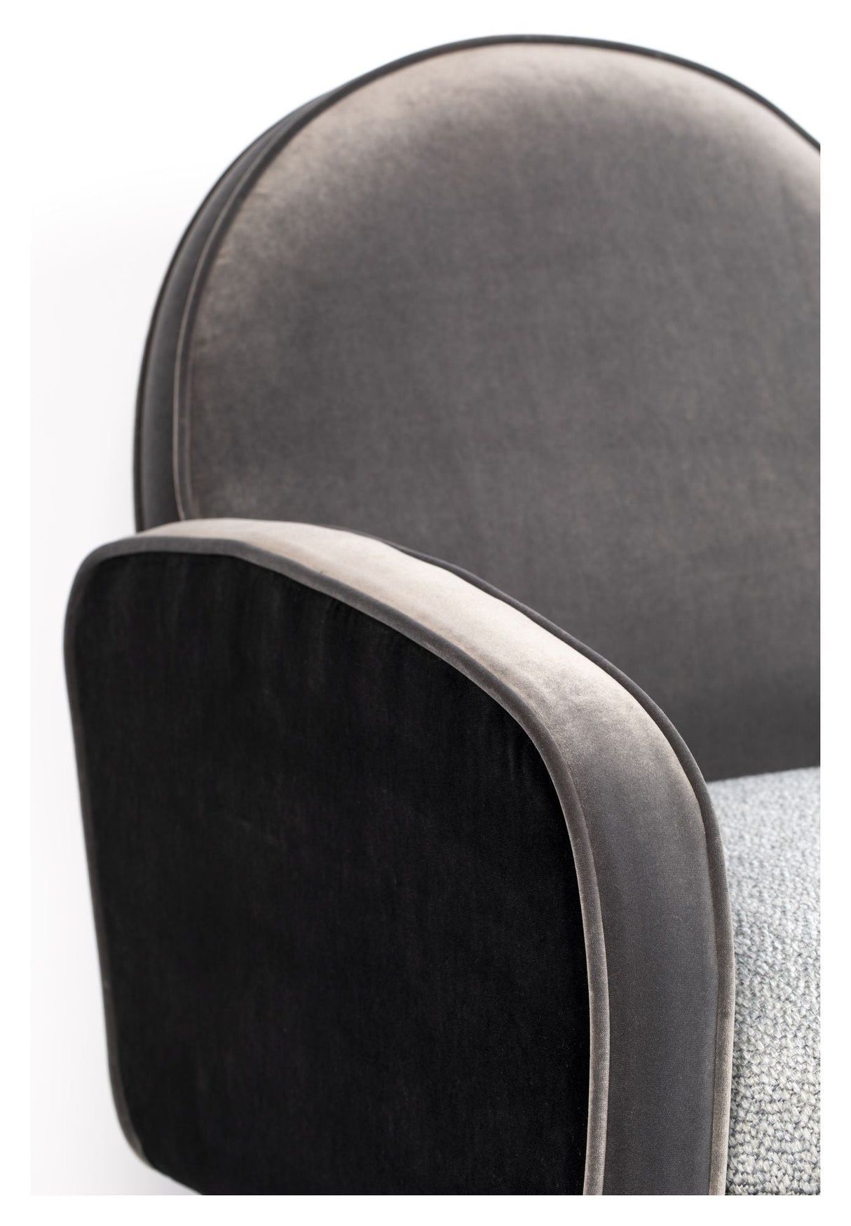 Zuiver Sam Lounge Chair - Velour Black/Gray