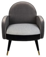 Zuiver Sam Lounge Chair - Velour Black/Gray