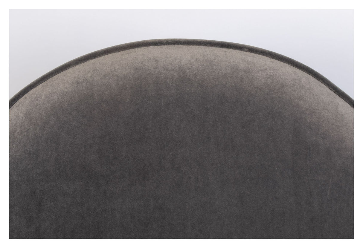 Zuiver Sam Lounge Chair - Velour Black/Gray