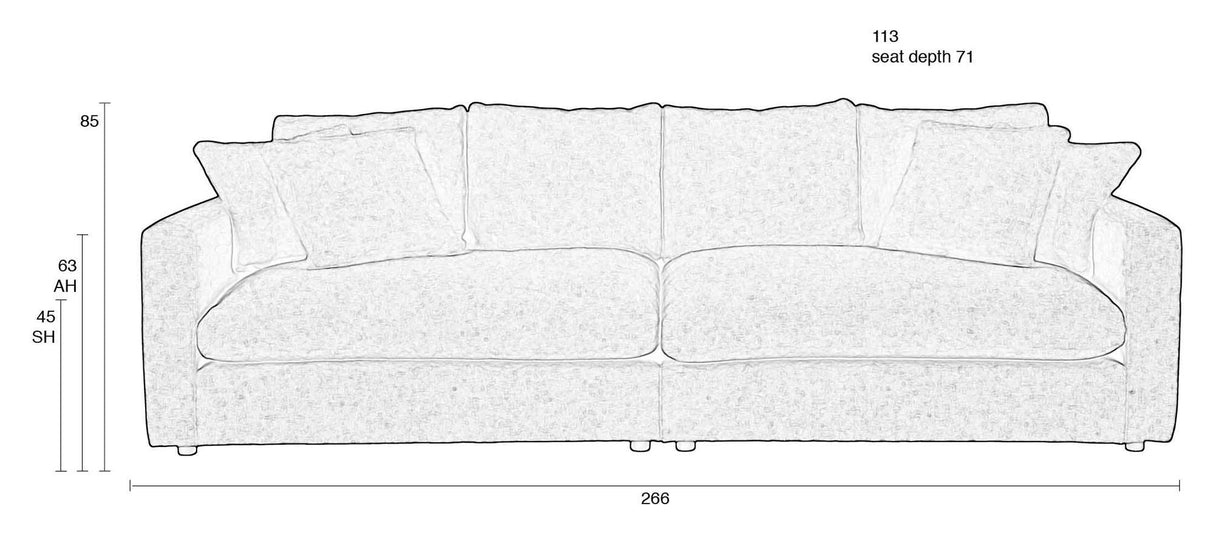 Zuiver Sense 3-pers. Sofa - Nature Soft