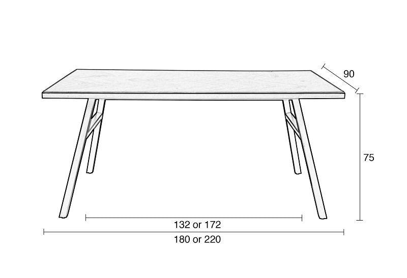 Zuiver Seth Dining Table 180x90 - Black/nature