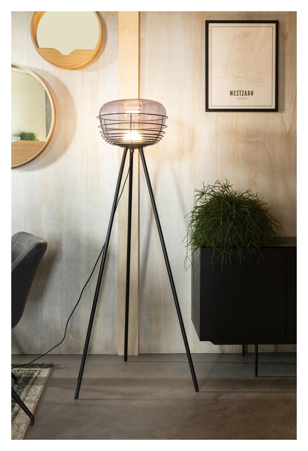 Zuiver Smokey Floor Lamp - Smoked Glass