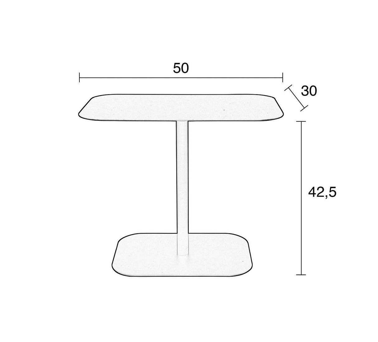 Zuiver Snow Side Table 50x30 - Black