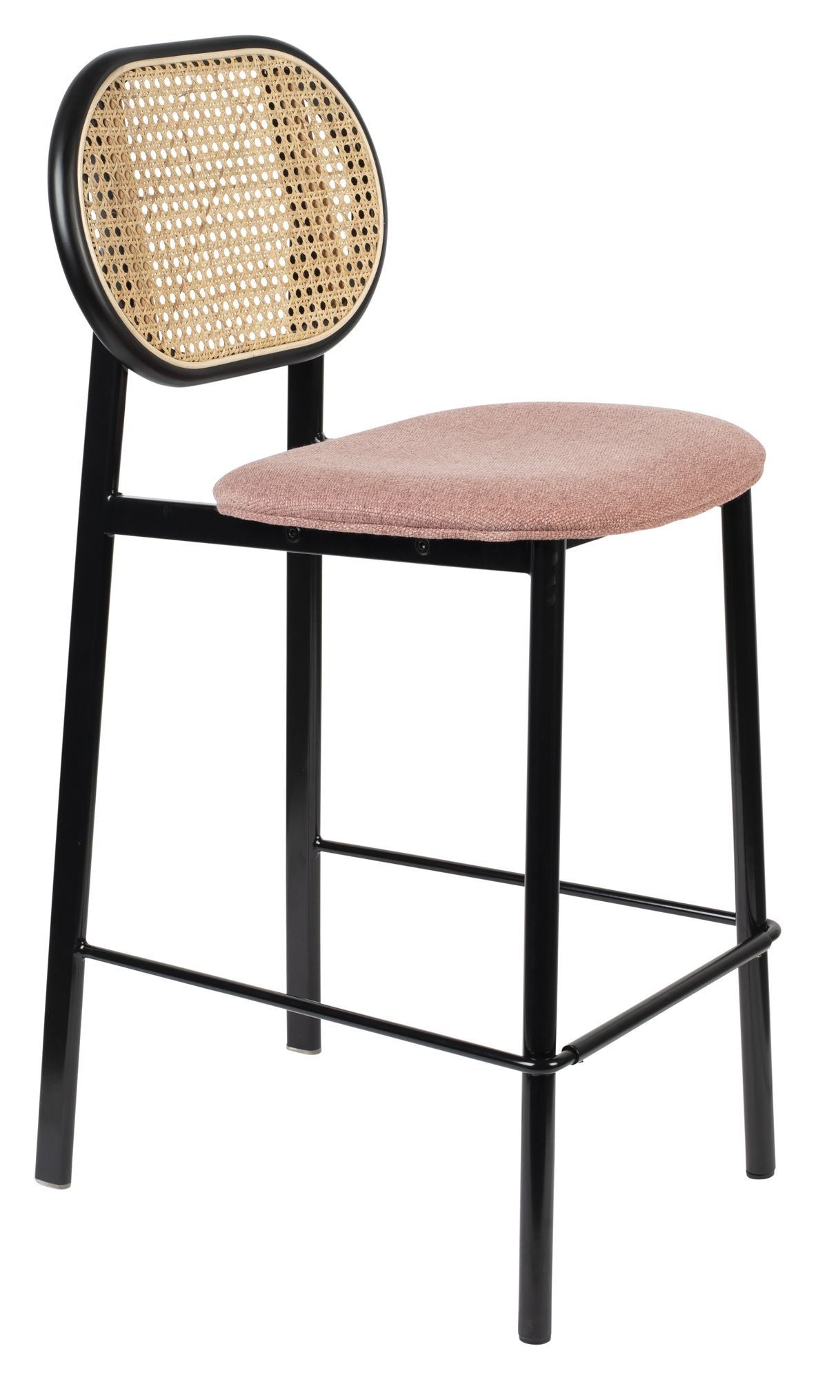 Zuiver Spike bar stool - Pink/Nature, SH: 65cm