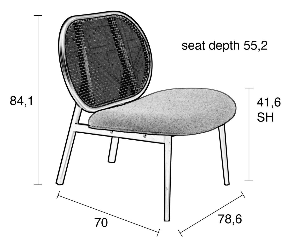 Zuiver Spike Lounge Chair - Gray/Nature