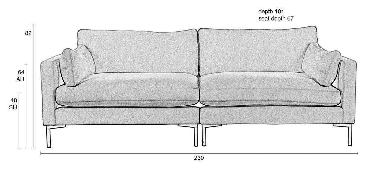 Zuiver Summer 3-pers. Sofa, Terra