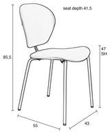 The Ocean Dining chair, Coconut Milk recycled plastic