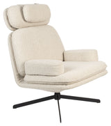 Tyler Armchair with swivel foot, White teddy