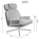 Tyler Armchair with swivel foot, White teddy