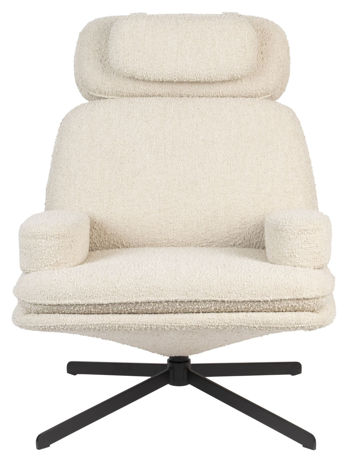 Tyler Armchair with swivel foot, White teddy