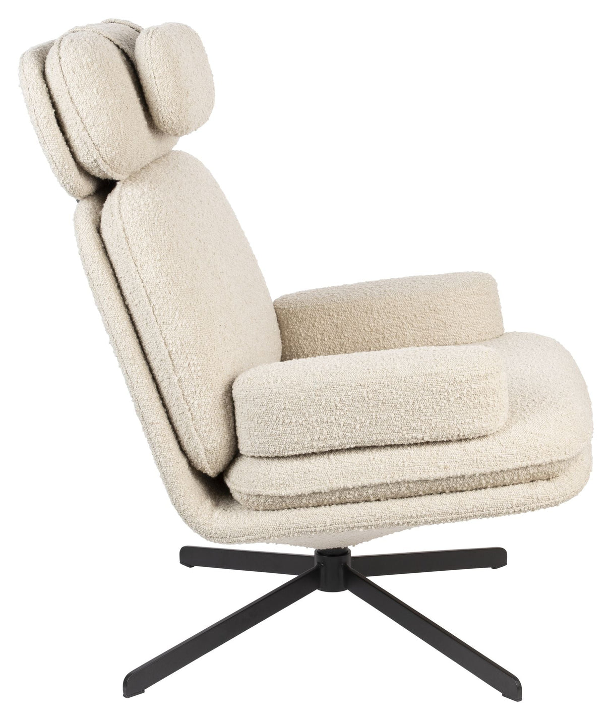 Tyler Armchair with swivel foot, White teddy