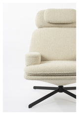 Tyler Armchair with swivel foot, White teddy