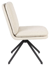 Tyler Dining Chair w. swivel foot, White Teddy