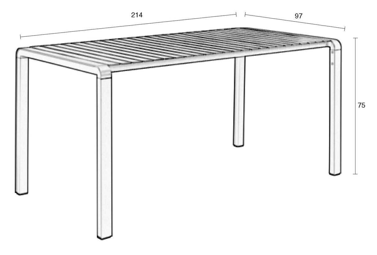 Zuiver Vondel Garden Table - Clay, 214x97