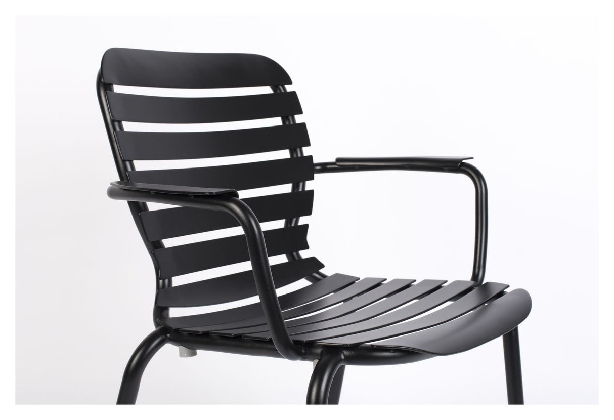 Zuiver Vondel Garden Chair with armrests - Black