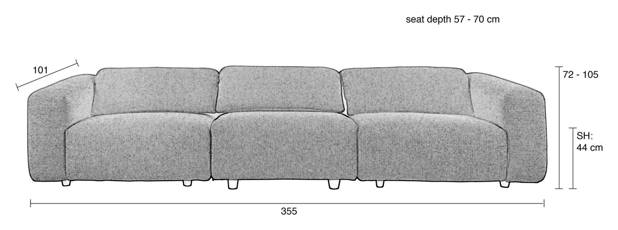 Zuiver Wings 4.5-pers. Sofa, Caramel